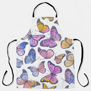 Waterverf vlinders: pastel  patroon. schort