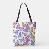 Waterverf vlinders: pastel patroon. tote bag (Achterkant)