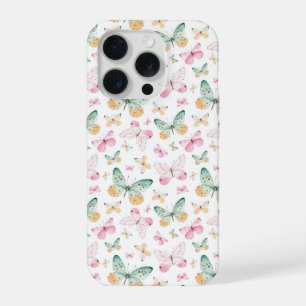 Waterverf Vlinders Patroon iPhone 15 Pro Case