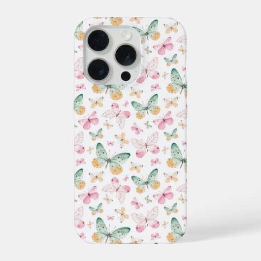 Waterverf Vlinders Patroon iPhone Hoesje (Achterkant)