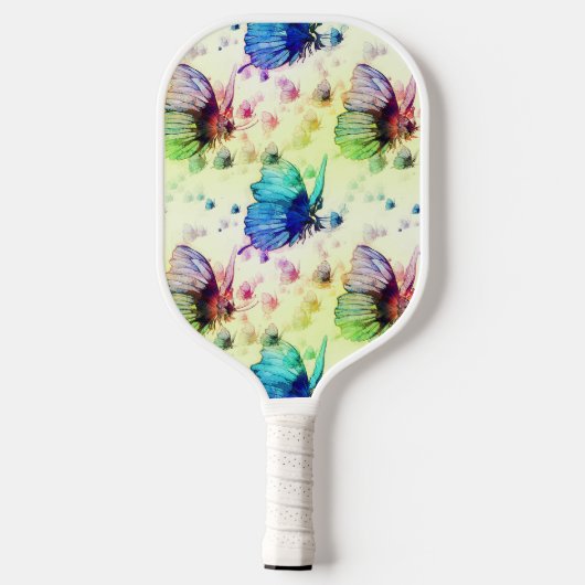 Waterverf Vlinders Pickleball Racket (Achterkant)