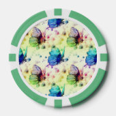 Waterverf Vlinders Poker Chips (Voorkant)