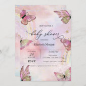 Waterverf Vlinders Rainbows Baby shower Kaart (Voorkant / Achterkant)