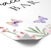 Waterverf Vlinders Spellen Bar Buffet Tafel Teken Poster (Hoek)