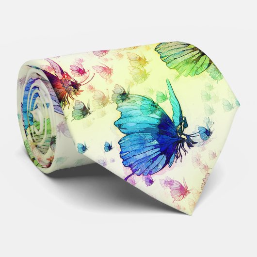 Waterverf Vlinders Stropdas (Opgerold)