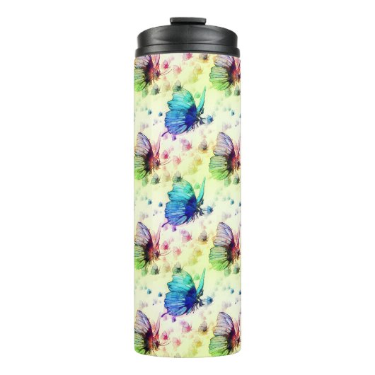 Waterverf Vlinders Thermische Tumbler Thermosbeker (Voorkant)