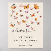 Waterverf Vlinders Vrijgezellenfeest Welkomstbord Poster (Voorkant)