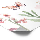 Waterverf Vlinders Vrijgezellenfeest Zitkaarten Poster (Hoek)