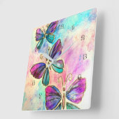 Waterverf vlinders wandklokken (Hoek)