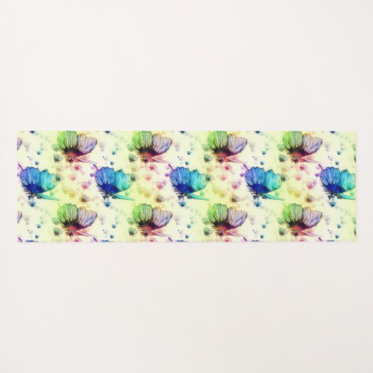 Waterverf Vlinders Yoga Mat (Achterkant (horizontaal))
