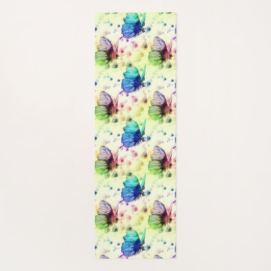 Waterverf Vlinders Yoga Mat (Achterkant)