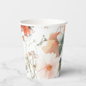 Waterverf Vlindertuin Bruiloft CUSTOM Bruidsuitnod Papieren Bekers (Achterkant)