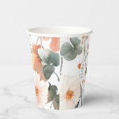 Waterverf Vlindertuin Bruiloft CUSTOM Bruidsuitnod Papieren Bekers (Rechts)