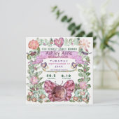 Waterverf vlindervlieg van geboorte aangekondigd Aankondiging (Staand voorkant)