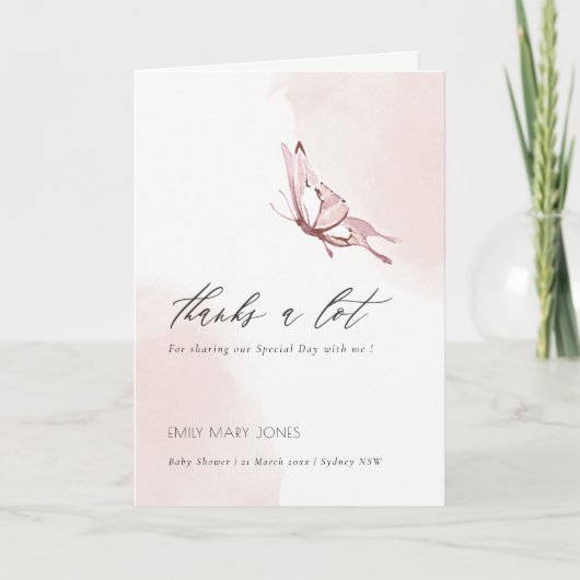 Waterverf vlindervlinder met stompstekelstaartje bedankkaart (Voorkant)