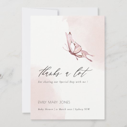 Waterverf vlindervlinder met stompstekelstaartje bedankkaart (Voorkant)