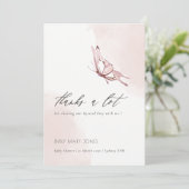 Waterverf vlindervlinder met stompstekelstaartje bedankkaart (Staand voorkant)