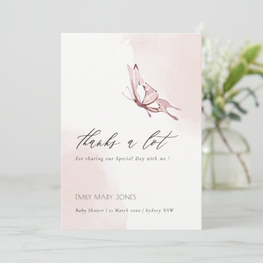 Waterverf vlindervlinder met stompstekelstaartje bedankkaart