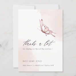 Waterverf vlindervlinder met stompstekelstaartje bedankkaart