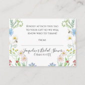 Waterverf Vloeienbloem Baby shower Informatiekaartje (Achterkant)