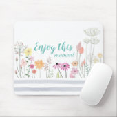 Waterverf Vloeiend venster Geniet van dit moment Muismat (Met muis)