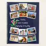 Waterverf Vloer Blauw Roze 12 Foto Collage Planner<br><div class="desc">Pas uw planner aan met uw foto's, naam en aangepaste tekst. Dit ontwerp van de sjabloon is klaar voor u om 12 van uw favoriete foto's aan de voorzijde toe te voegen. De middelste twee foto's zullen ook automatisch in een grotere grootte op de rug verschijnen. Het ontwerp staat op...</div>