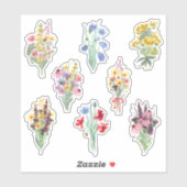 Waterverf Vloer Bouquet Garden Thema Sticker (Vel)