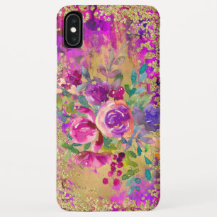 Waterverf Vloer Bouquet op Raspberry Pink Case-Mate iPhone Case