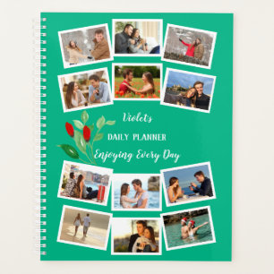 Waterverf Vloer Bud - Blauwgroen rood 12 fotocolla Planner