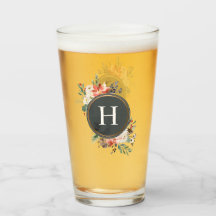 Waterverf Vloer Floral Monogram Kerstmis