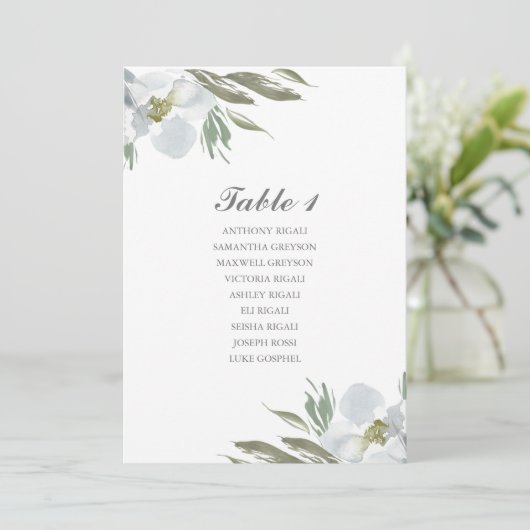 Waterverf Vloerbruiloft Kaart (Staand voorkant)