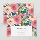 Waterverf Vloerbruiloft Ontvangkaart Informatiekaartje (Voorkant / Achterkant)