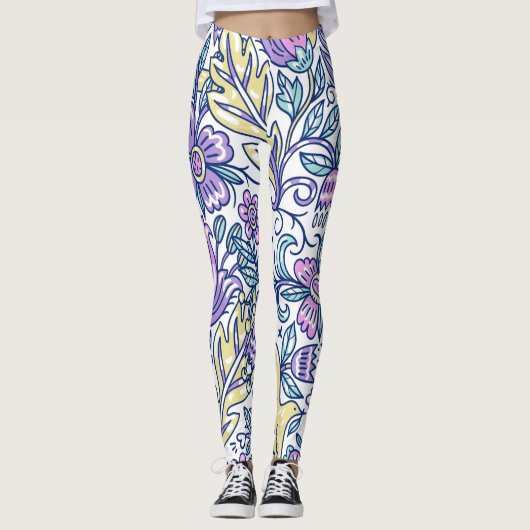 Waterverf Vloerkleurige Natuur Leggings (Voorkant)