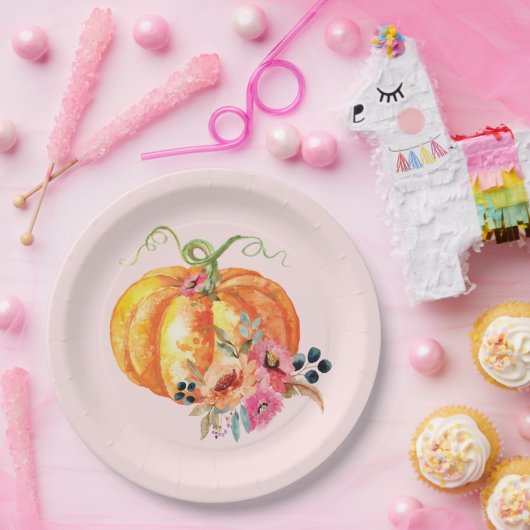 Waterverf Vloerpompoen Bord (Feest)