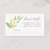 Waterverf Vloertak Baby shower Diaper Raffle Informatiekaartje (Voorkant)