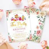 Waterverf Vloertuin Tea Party Girls Birthday Kaart