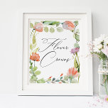 Waterverf Vloertuinboon Poster<br><div class="desc">Waterverf Vloertuindoucheruimten Poster Bloemkool</div>