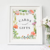 Waterverf Vloertuindoucheruimten en Kaarten Poster