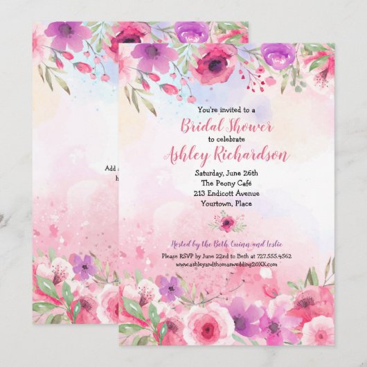 Waterverf Vloertuinpartij Kaart (Voorkant / Achterkant)