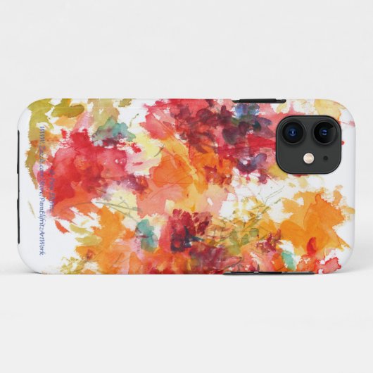 Waterverf Vloerverf Rode Oranje Herfst Case-Mate iPhone Case (Achterkant (horizontaal))