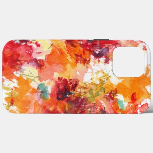 Waterverf Vloerverf Rood Oranje Floral 2 Case-Mate iPhone Case (Achterkant (horizontaal))