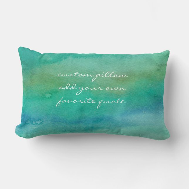waterverf Voeg tekst turquoise en blauw toe Kussen (Voorkant)