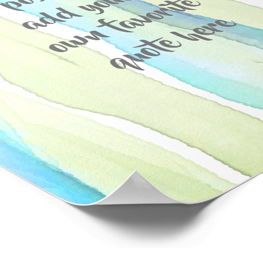 waterverf voegt een citaat turquoise en groene str poster (Hoek)