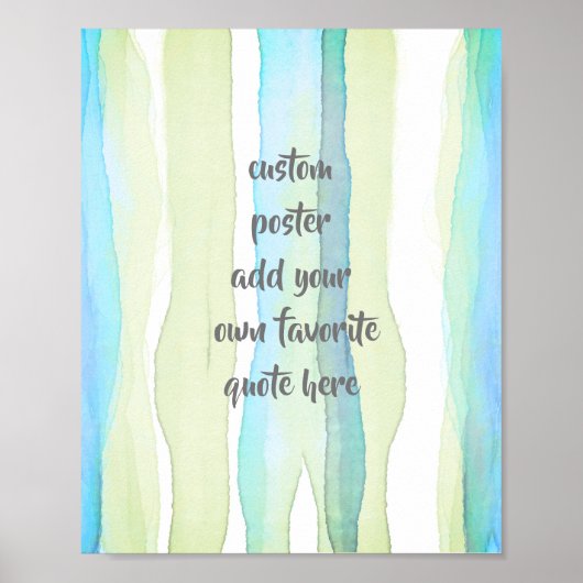 waterverf voegt een citaat turquoise en groene str poster (Voorkant)