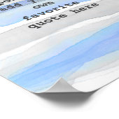 waterverf voegt jouw tekst blauwe en grijze strepe poster (Hoek)