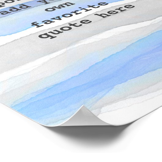 waterverf voegt jouw tekst blauwe en grijze strepe poster (Hoek)