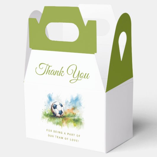 Waterverf Voetbal Baby shower Bedankdoosjes (Geopend)