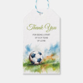 Waterverf Voetbal Baby shower Cadeaulabel (Voorkant)