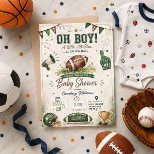 waterverf voetbal baby shower uitnodiging