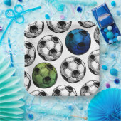 Waterverf Voetbal Party Borden Papieren Bordje (Feest)